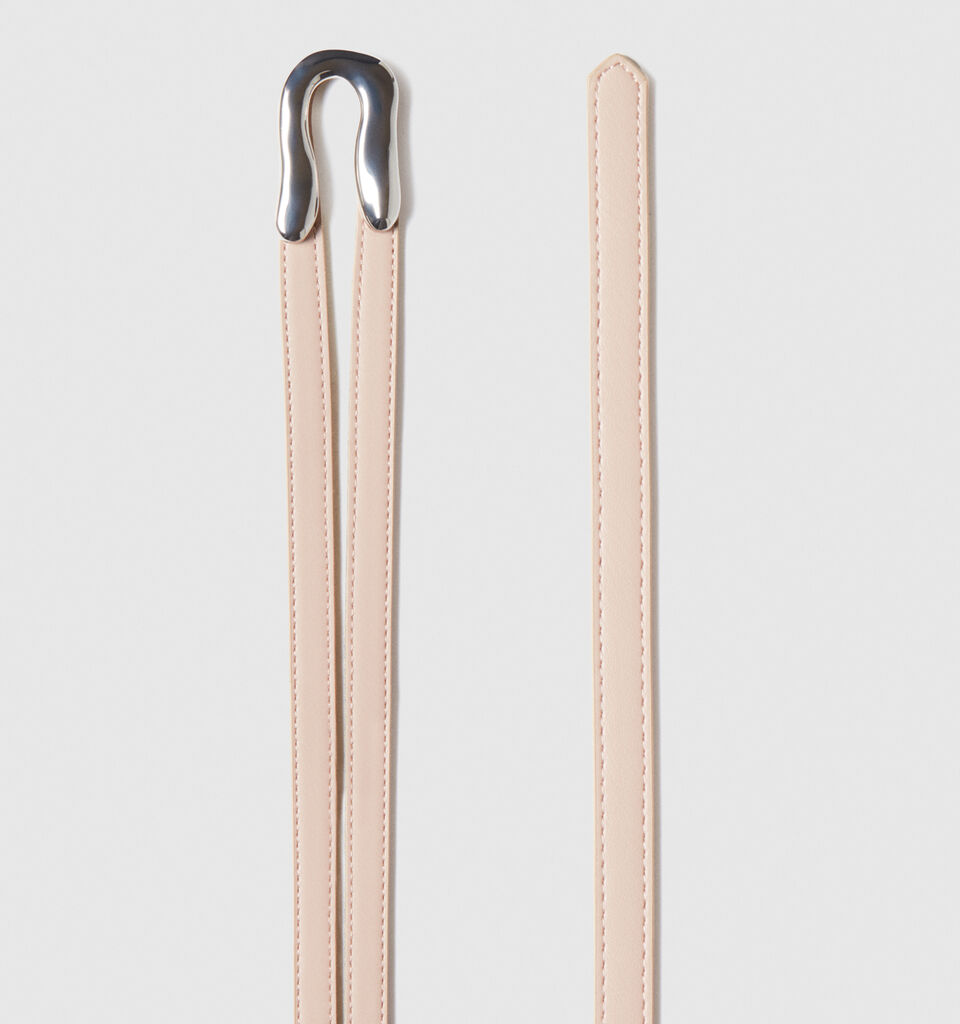High-waisted asymmetric belt - women's belts - Soft Pink | Sisley image number 2